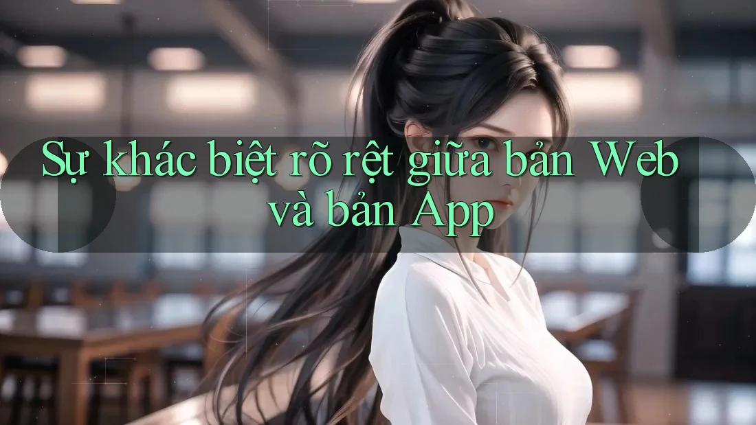 Sự khác biệt rõ rệt giữa bản Web và bản App